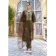 Brown Viscose Rayon Readymade Straight Suit