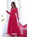 Pink Bandhej Printed Readymade Anarkali Gown With Dupatta