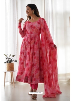 Pink Digital Printed Readymade Anarkali Salwar Suit