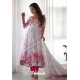 White And Pink Digital Printed Readymade Anarkali Salwar Suit