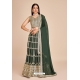 Green Georgette Thread And Embroidered Designer Lehenga Choli