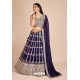 Navy Blue Thread And Embroidered Designer Lehenga Choli