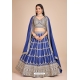 Blue Georgette Thread And Embroidered Designer Lehenga Choli