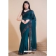 Teal Leheriya Designer Sequin Embroidery Saree