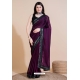 Wine Leheriya Designer Sequin Embroidery Saree