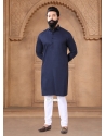 Blue Cotton Kurta Mens Wear