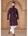 Wine Silk Kurta Mens Wear For Ceremonial