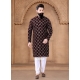 Velvet Kurta Mens Wear With Embroidered Sequins And Thread Work