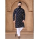 Blue Velvet Embroidered Sequins And Thread Work Kurta Pajama