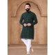 Green Embroidered Sequins And Thread Work Georgette Kurta Mens Wear