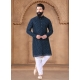 Bedazzling Blue Georgette Kurta Mens Wear With Embroidered Sequins And Thread Work