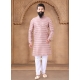 Trendy Jacquard Kurta Pajama In Pink For Mens