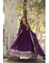 Purple Premium Wear Readymde Gown With Dupatta