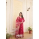 Pink Readymade Embroidered Party Wear Gown With Dupatta