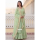 Orphic Green Faux Georgette Gown