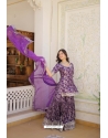 Premium Designer Readymade Sharara Suit In Purple