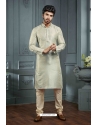 Olive Green Poly Jacquard Mens Kurta Pajama