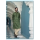 Green Poly Digital Printed Kurta Pajama For Mens