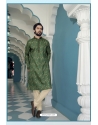 Green Poly Digital Printed Kurta Pajama For Mens