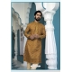 Mustard Poly Digital Printed Kurta Pajama For Mens