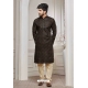 Black Poly Digital Printed Kurta Pajama For Mens