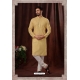 Cream Poly Digital Printed Kurta Pajama For Mens