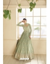 Green Coding Sequins Embroidered Gown With Dupatta