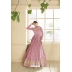 Pink Coding Sequins Embroidered Gown With Dupatta