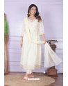 White Cambric Cotton Readymade Suit