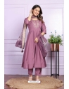 Pink Russian Silk Readymade Suit