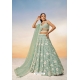 Sea Green Poly Georgette Sequins Thread Embroidered Lehenga Choli