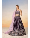 Burgundy Satin Sequins Thread Embroidered Lehenga Choli