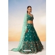 Green Poly Georgette Sequins Thread Embroidered Lehenga Choli