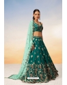 Green Poly Georgette Sequins Thread Embroidered Lehenga Choli