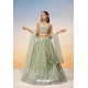 Sea Green Poly Chiffon Embroidered Designer Lehenga Choli