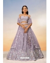 Mauve Poly Chiffon Embroidered Lehenga Choli