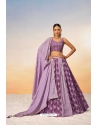 Lavender Poly Chiffon Sequins Thread Embroidered Lehenga Choli