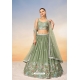 Green Sequins Thread Embroidered Lehenga Choli