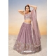 Mauve Sequins Thread Embroidered Lehenga Choli