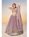 Mauve Sequins Thread Embroidered Lehenga Choli