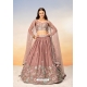 Old Rose Sequins Thread Embroidered Lehenga Choli