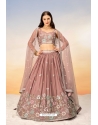 Old Rose Sequins Thread Embroidered Lehenga Choli