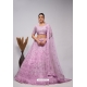 Light Pink Soft Net Floral Emrboidered Heavy Lehenga Choli