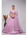 Light Pink Soft Net Floral Emrboidered Heavy Lehenga Choli