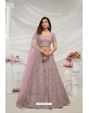 Lavender Soft Net Floral Emrboidered Heavy Lehenga Choli