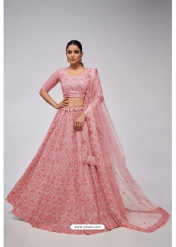 Pink Soft Net Designer Heavy Worked Lehenga Choli