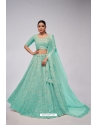 Sky Blue Soft Net Designer Heavy Worked Lehenga Choli