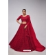 Red Soft Net Designer Heavy Worked Lehenga Choli