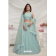 Sky Blue Soft Net Sequins And Stone Embroidered Lehenga Choli