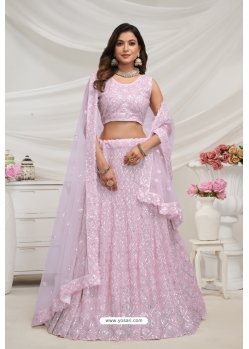 Pink Soft Net Sequins And Stone Embroidered Lehenga Choli